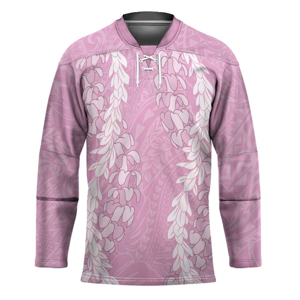 Puakenikeni and Maile Lei Hockey Jersey Pink Double Strand Lei - Polynesian Pride