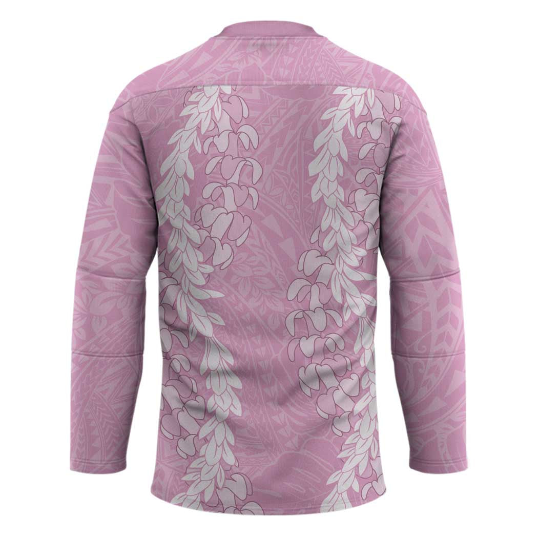 Puakenikeni and Maile Lei Hockey Jersey Pink Double Strand Lei - Polynesian Pride