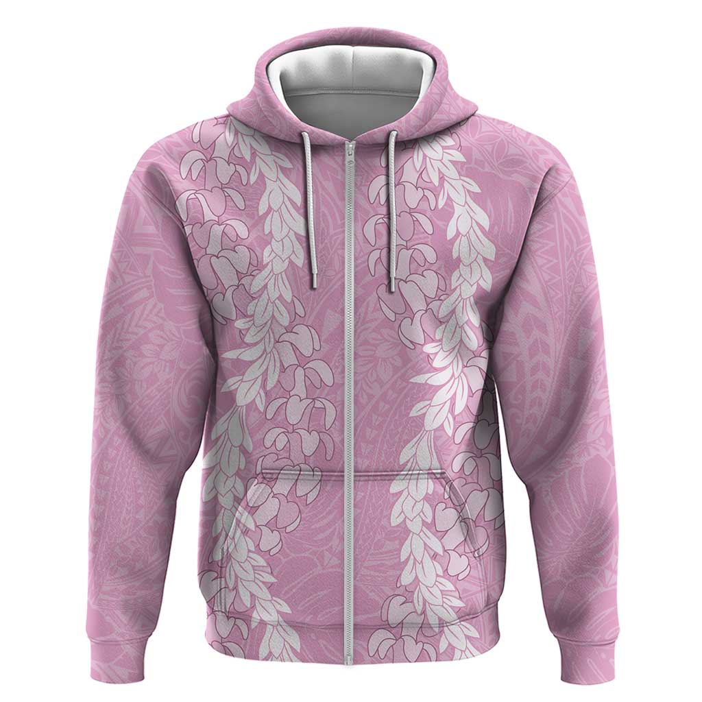 Puakenikeni and Maile Lei Hoodie Pink Double Strand Lei