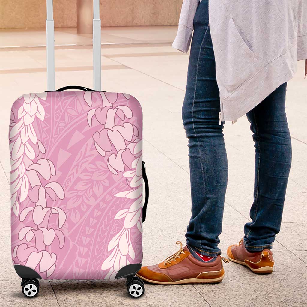 Puakenikeni and Maile Lei Luggage Cover Pink Double Strand Lei