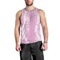 Puakenikeni and Maile Lei Men Tank Top Pink Double Strand Lei LT9 - Polynesian Pride