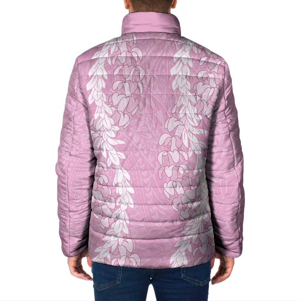 Puakenikeni and Maile Lei Padded Jacket Pink Double Strand Lei LT9 - Polynesian Pride