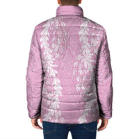 Puakenikeni and Maile Lei Padded Jacket Pink Double Strand Lei LT9 - Polynesian Pride