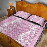Puakenikeni and Maile Lei Quilt Bed Set Pink Double Strand Lei LT9 - Polynesian Pride