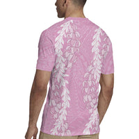 Puakenikeni and Maile Lei Rugby Jersey Pink Double Strand Lei