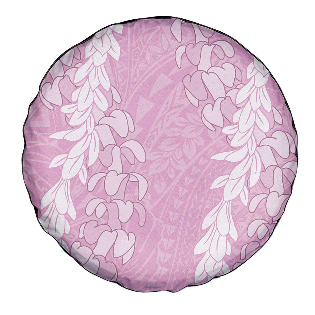 Puakenikeni and Maile Lei Spare Tire Cover Pink Double Strand Lei