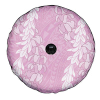 Puakenikeni and Maile Lei Spare Tire Cover Pink Double Strand Lei