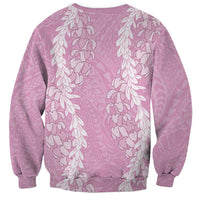Puakenikeni and Maile Lei Sweatshirt Pink Double Strand Lei LT9 - Polynesian Pride