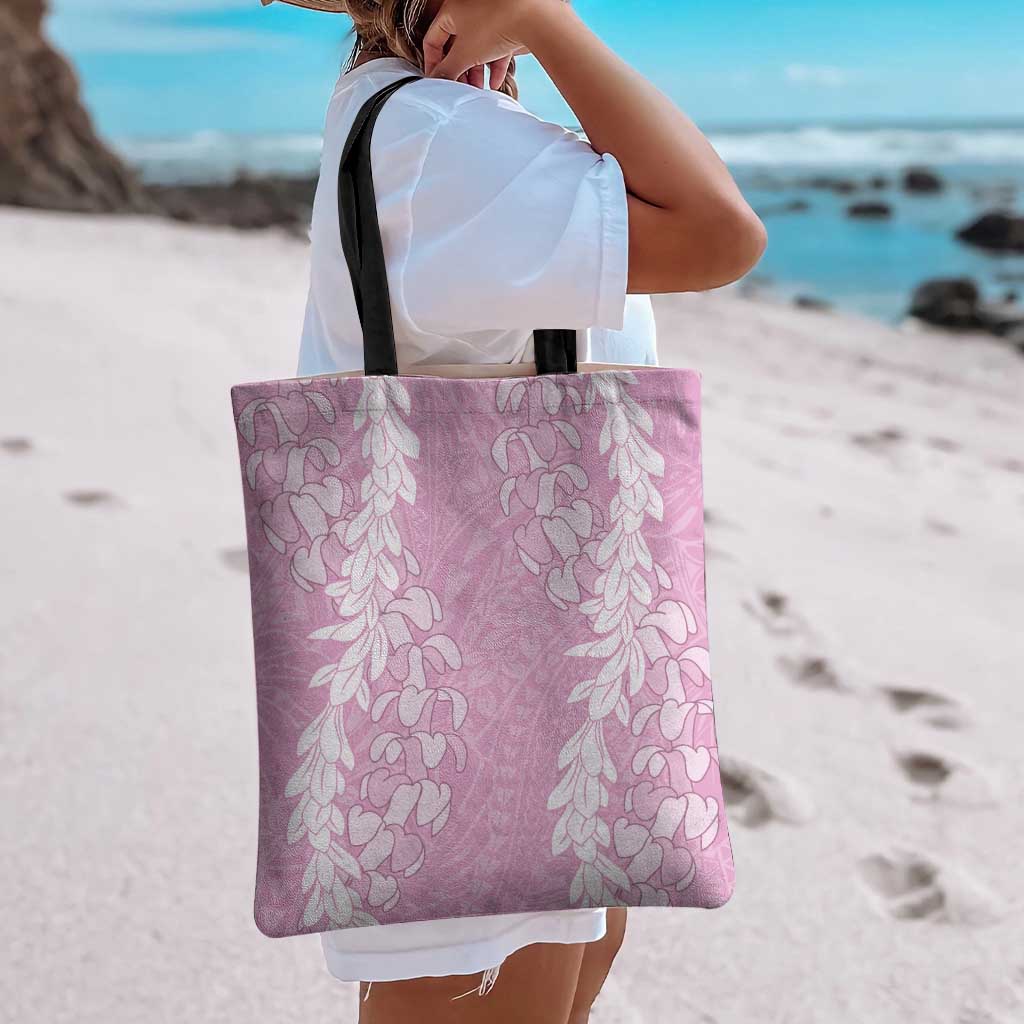 Puakenikeni and Maile Lei Tote Bag Pink Double Strand Lei - Polynesian Pride