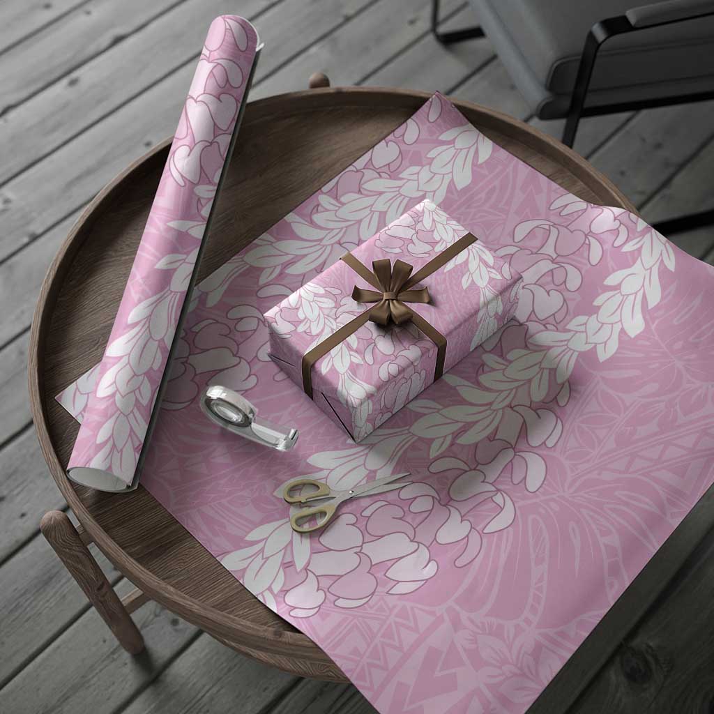 Puakenikeni and Maile Lei Wrapping Paper Pink Double Strand Lei LT9 - Polynesian Pride
