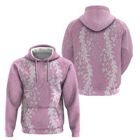 Puakenikeni and Maile Lei Zip Hoodie Pink Double Strand Lei