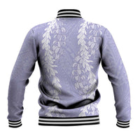 Puakenikeni and Maile Lei Baseball Jacket Purple Double Strand Lei LT9 - Polynesian Pride