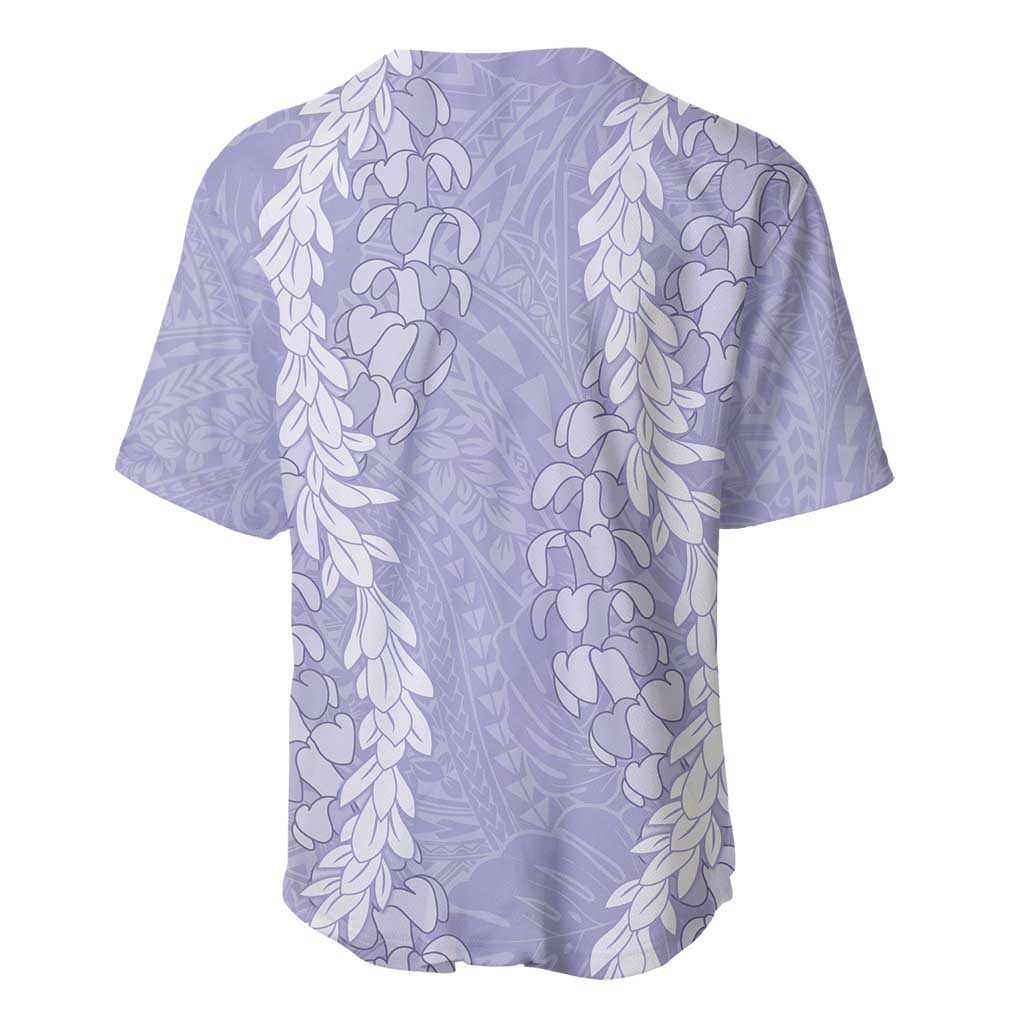 Puakenikeni and Maile Lei Baseball Jersey Purple Double Strand Lei