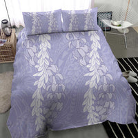 Puakenikeni and Maile Lei Bedding Set Purple Double Strand Lei