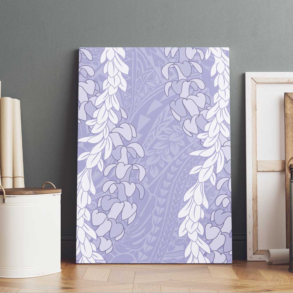 Puakenikeni and Maile Lei Canvas Wall Art Purple Double Strand Lei LT9 - Polynesian Pride