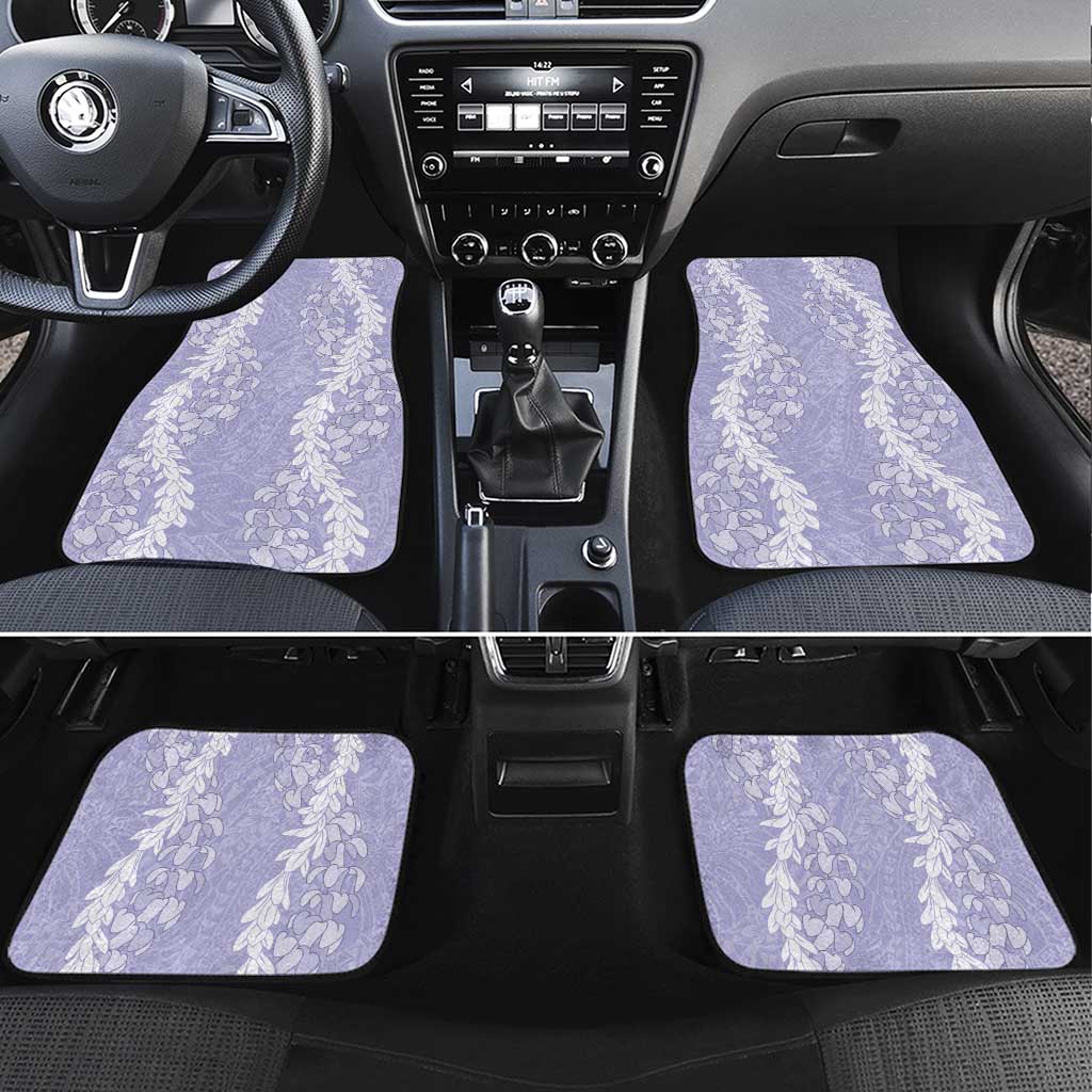 Puakenikeni and Maile Lei Car Mats Purple Double Strand Lei LT9 Set 4pcs Purple - Polynesian Pride