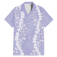Puakenikeni and Maile Lei Family Matching Mermaid Dress and Hawaiian Shirt Purple Double Strand Lei
