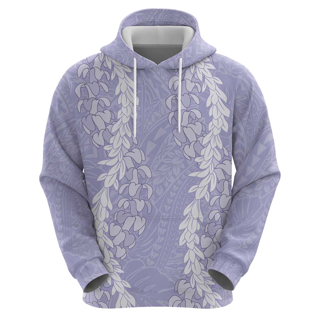 Puakenikeni and Maile Lei Hoodie Purple Double Strand Lei