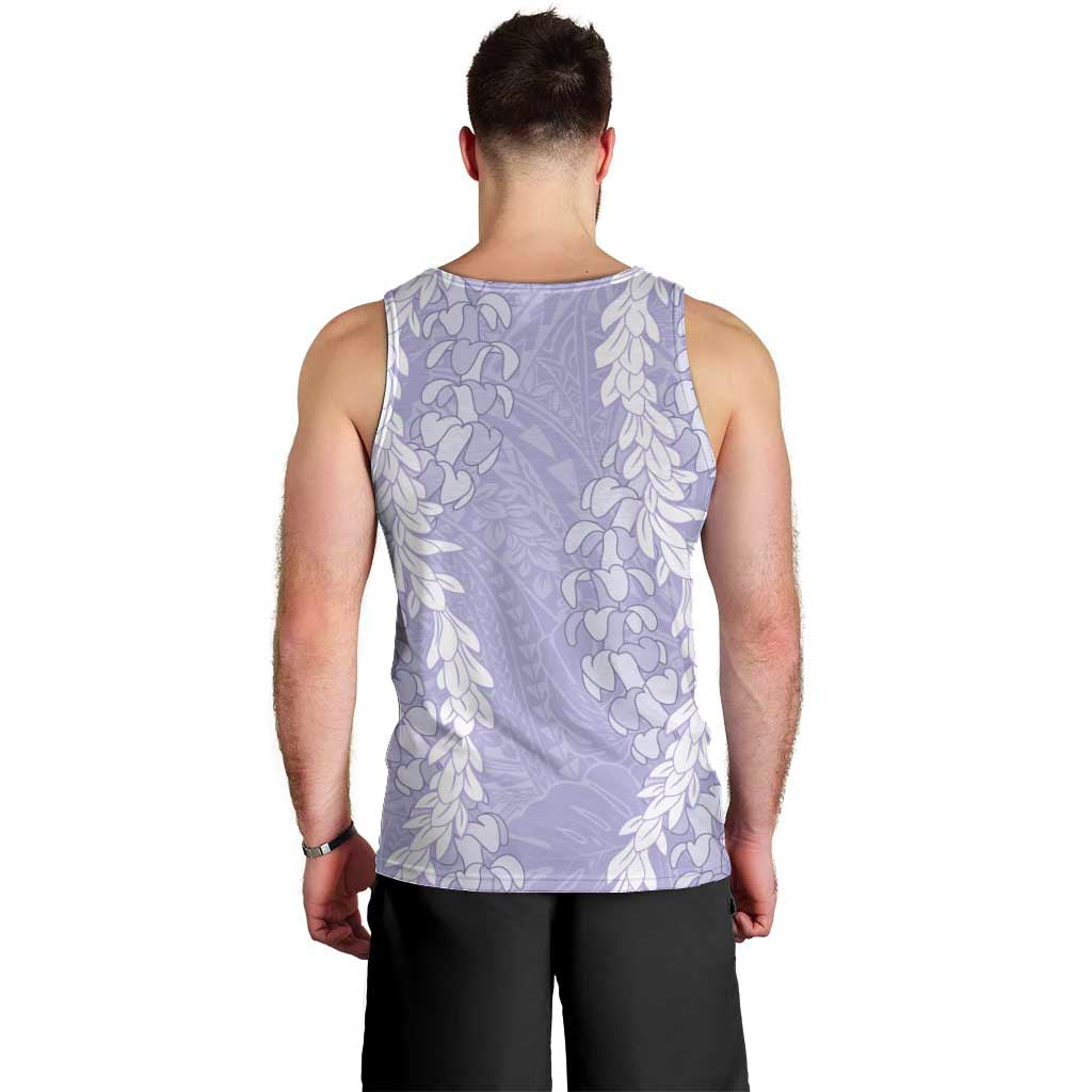 Puakenikeni and Maile Lei Men Tank Top Purple Double Strand Lei LT9 - Polynesian Pride