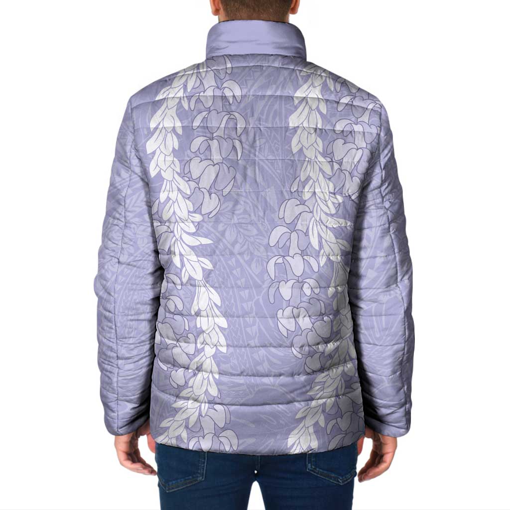 Puakenikeni and Maile Lei Padded Jacket Purple Double Strand Lei LT9 - Polynesian Pride