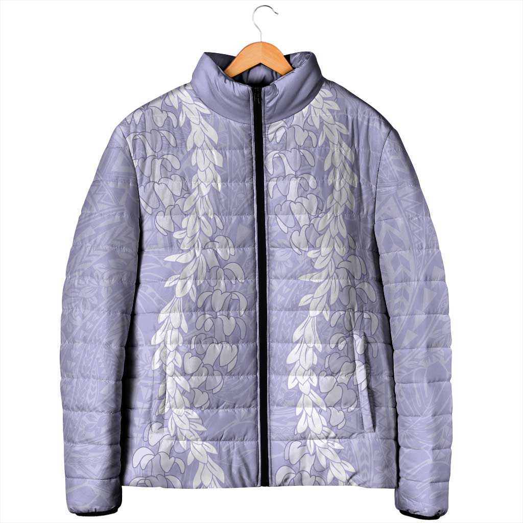 Puakenikeni and Maile Lei Padded Jacket Purple Double Strand Lei LT9 - Polynesian Pride