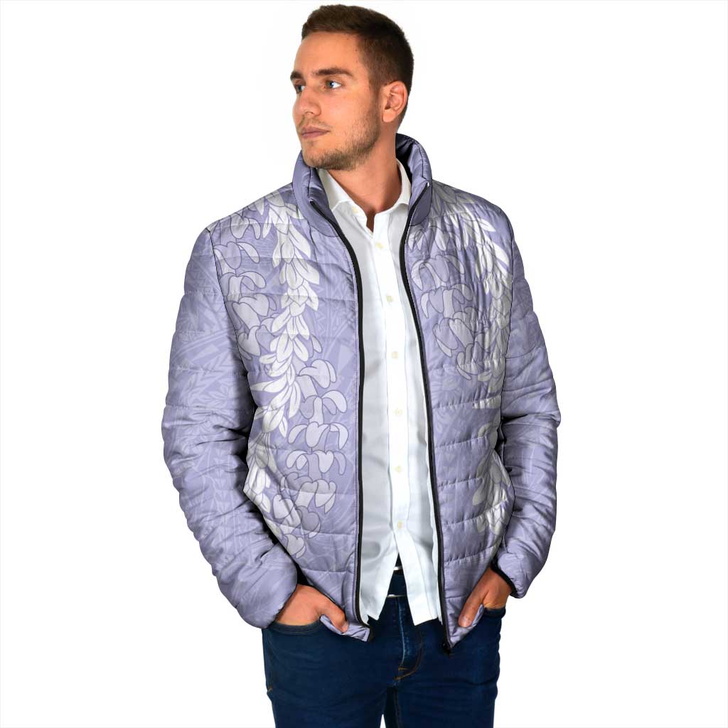Puakenikeni and Maile Lei Padded Jacket Purple Double Strand Lei LT9 - Polynesian Pride