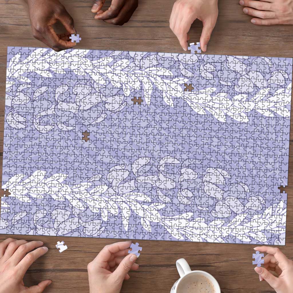 Puakenikeni and Maile Lei Puzzle Purple Double Strand Lei LT9 - Polynesian Pride