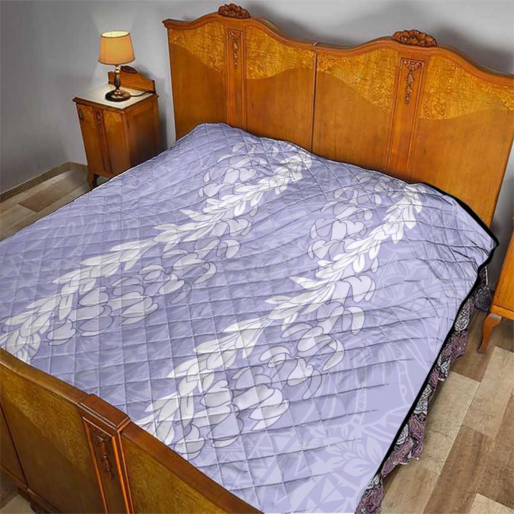 Puakenikeni and Maile Lei Quilt Purple Double Strand Lei