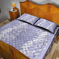 Puakenikeni and Maile Lei Quilt Bed Set Purple Double Strand Lei LT9 - Polynesian Pride
