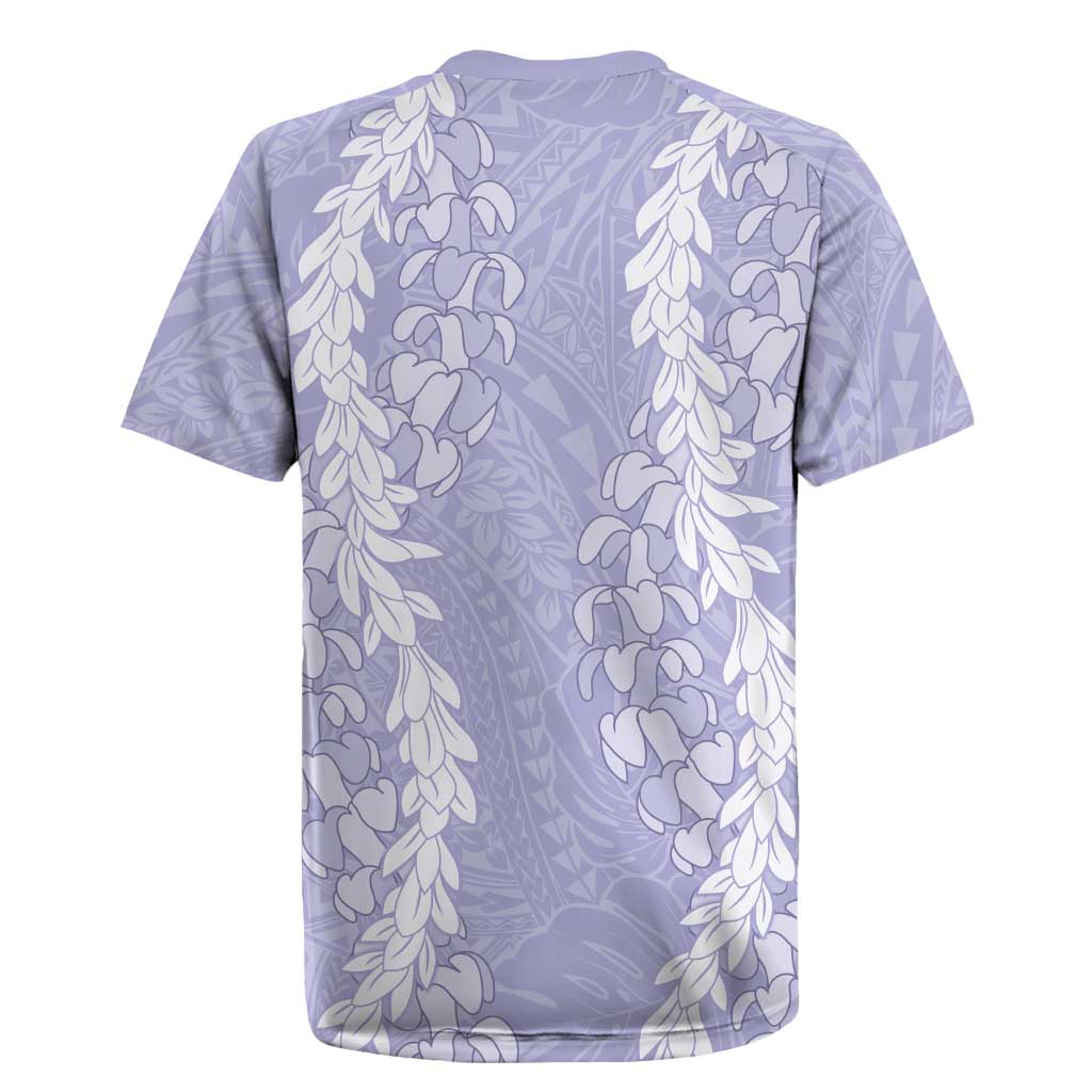 Puakenikeni and Maile Lei Rugby Jersey Purple Double Strand Lei