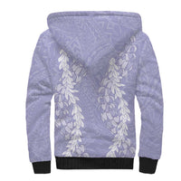 Puakenikeni and Maile Lei Sherpa Hoodie Purple Double Strand Lei LT9 - Polynesian Pride