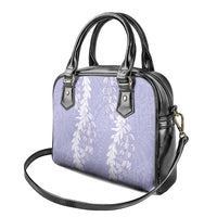 Puakenikeni and Maile Lei Shoulder Handbag Purple Double Strand Lei