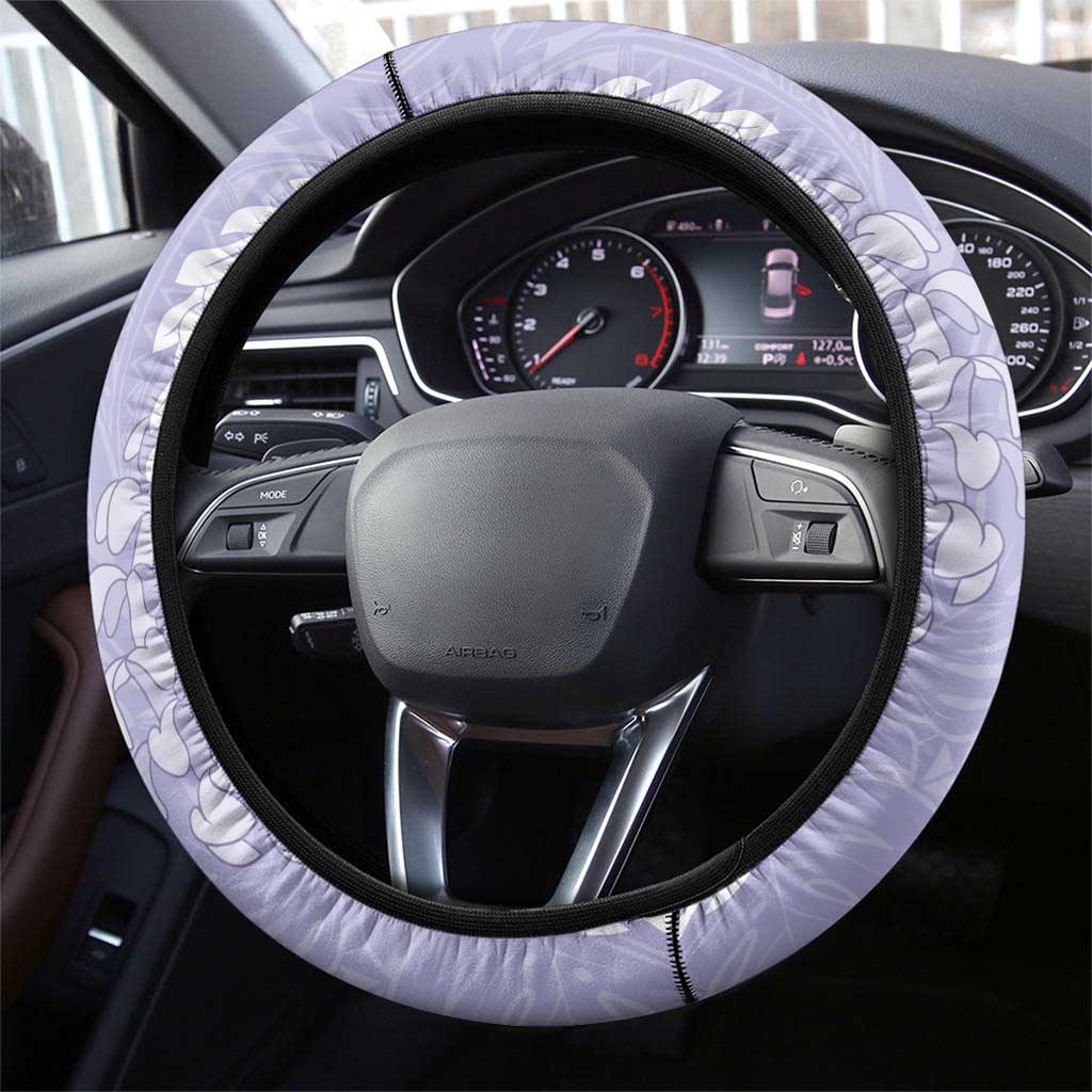 Puakenikeni and Maile Lei Steering Wheel Cover Purple Double Strand Lei LT9 - Polynesian Pride