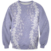 Puakenikeni and Maile Lei Sweatshirt Purple Double Strand Lei LT9 Unisex Purple - Polynesian Pride