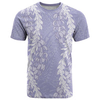 Puakenikeni and Maile Lei T Shirt Purple Double Strand Lei