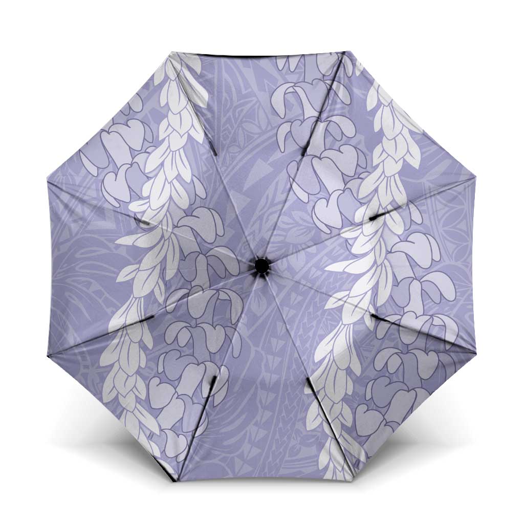 Puakenikeni and Maile Lei Umbrella Purple Double Strand Lei LT9 One Size Folded 11.42 inch Opened Diameter 37.4 inch Purple - Polynesian Pride