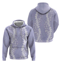 Puakenikeni and Maile Lei Zip Hoodie Purple Double Strand Lei