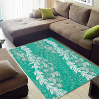 Puakenikeni and Maile Lei Area Rug Sage Green Double Strand Lei