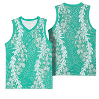 Puakenikeni and Maile Lei Basketball Jersey Sage Green Double Strand Lei LT9 - Polynesian Pride