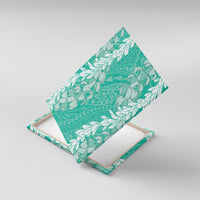 Puakenikeni and Maile Lei Canvas Wall Art Sage Green Double Strand Lei LT9 With Frame Sage Green - Polynesian Pride