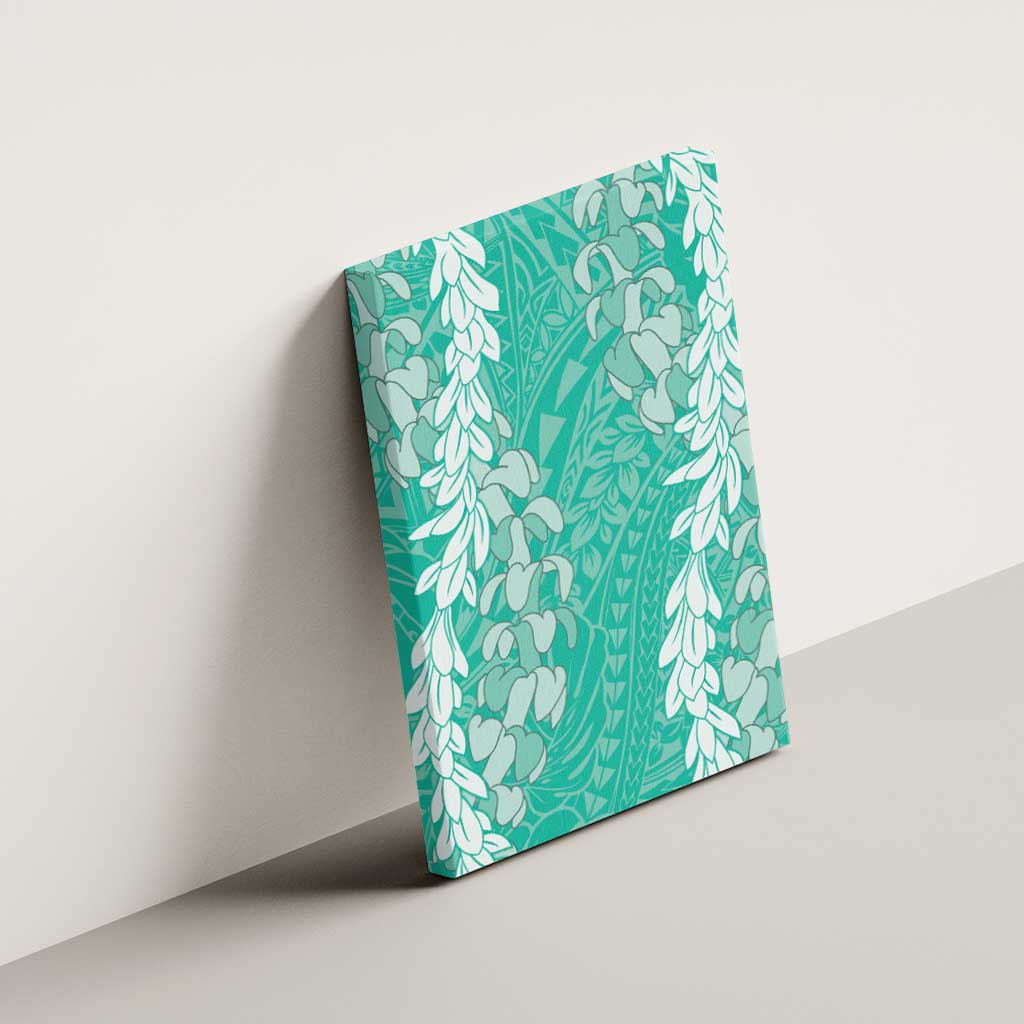 Puakenikeni and Maile Lei Canvas Wall Art Sage Green Double Strand Lei LT9 - Polynesian Pride