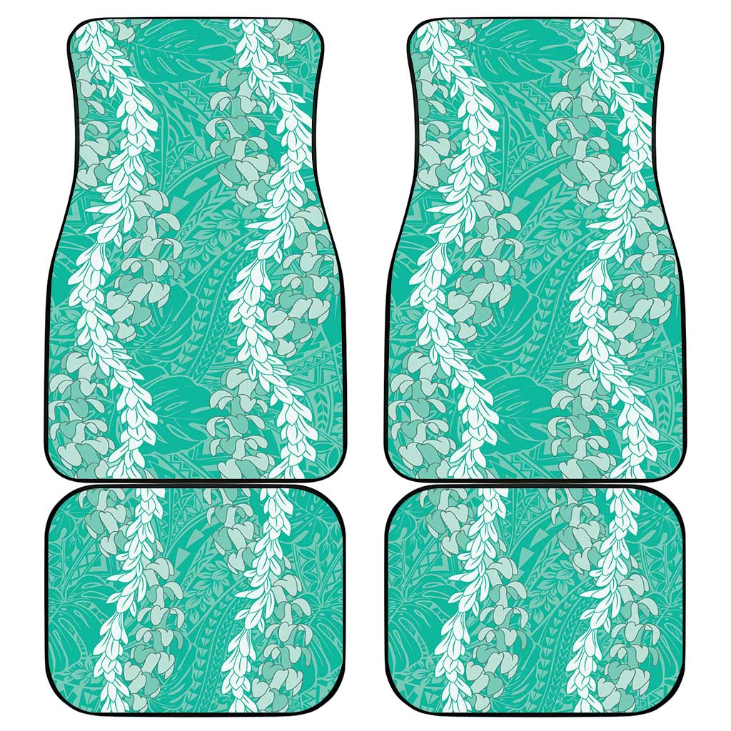 Puakenikeni and Maile Lei Car Mats Sage Green Double Strand Lei LT9 - Polynesian Pride