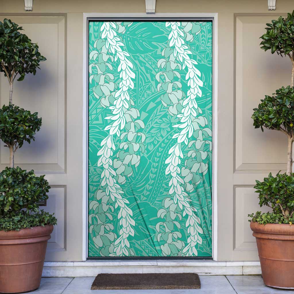 Puakenikeni and Maile Lei Door Cover Sage Green Double Strand Lei LT9 Sage Green - Polynesian Pride