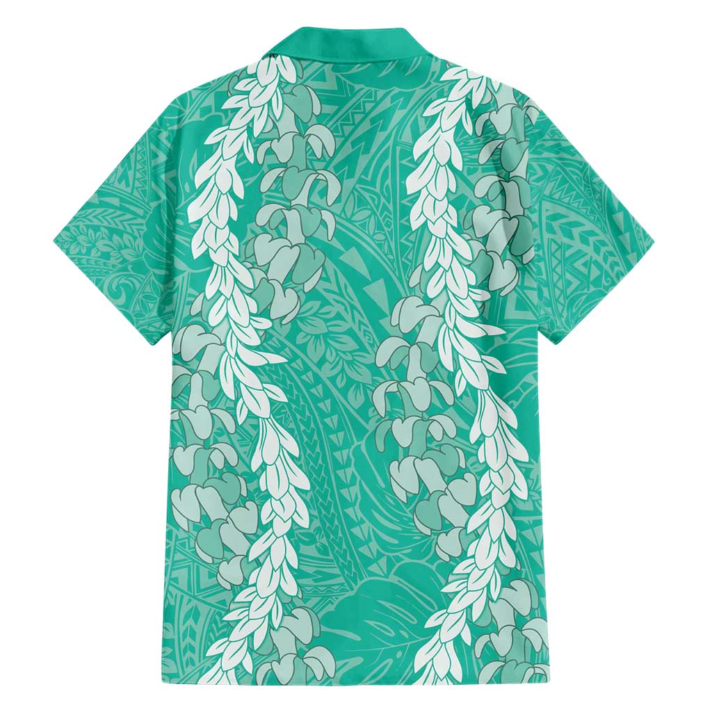 Puakenikeni and Maile Lei Hawaiian Shirt Sage Green Double Strand Lei LT9 - Polynesian Pride