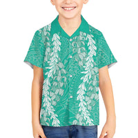 Puakenikeni and Maile Lei Hawaiian Shirt Sage Green Double Strand Lei LT9 - Polynesian Pride