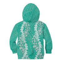 Puakenikeni and Maile Lei Kid Hoodie Sage Green Double Strand Lei