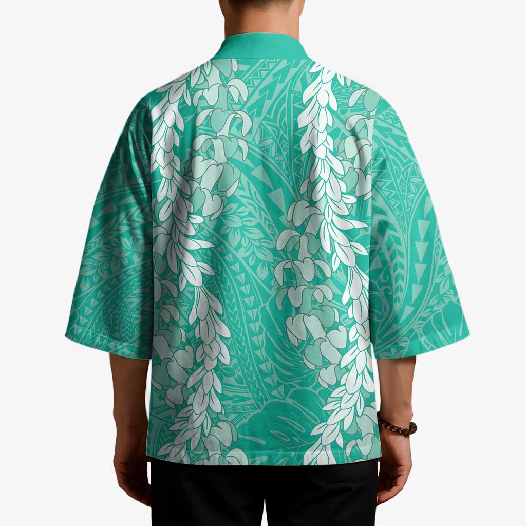 Puakenikeni and Maile Lei Kimono Sage Green Double Strand Lei LT9 - Polynesian Pride