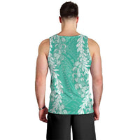 Puakenikeni and Maile Lei Men Tank Top Sage Green Double Strand Lei LT9 - Polynesian Pride