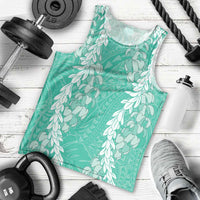 Puakenikeni and Maile Lei Men Tank Top Sage Green Double Strand Lei LT9 - Polynesian Pride
