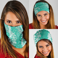 Puakenikeni and Maile Lei Neck Gaiter Sage Green Double Strand Lei - Polynesian Pride